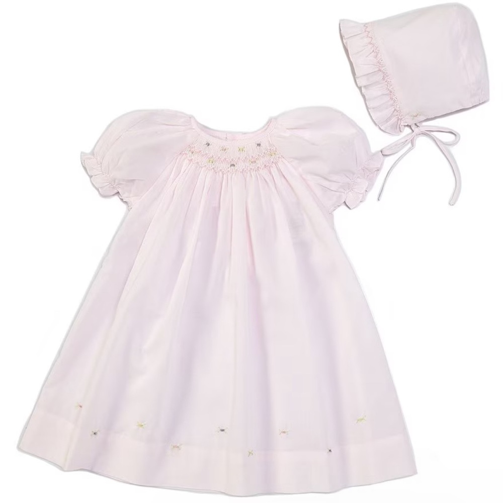 Petit Ami Baby Girls Smocked Dress - Pink - NB